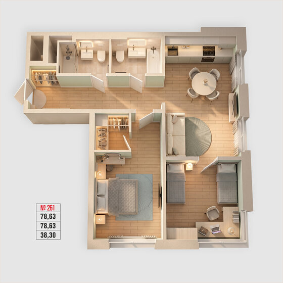 83,9 м², 3-комнатная квартира 20 400 000 ₽ - изображение 31