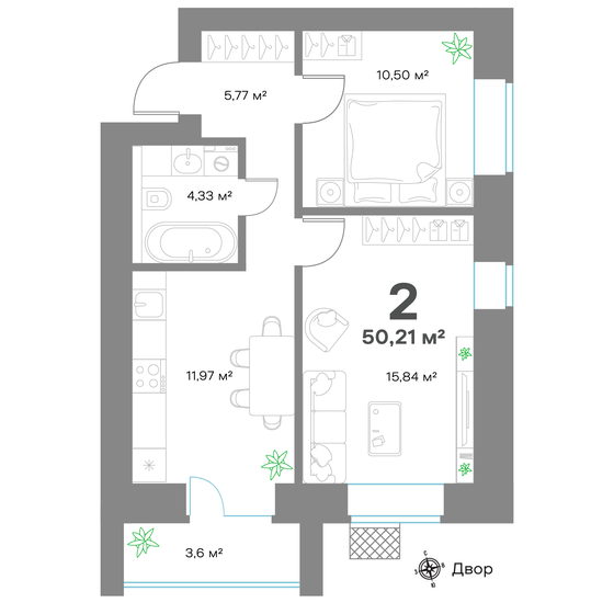 56 м², 3-комнатная квартира 5 850 000 ₽ - изображение 65