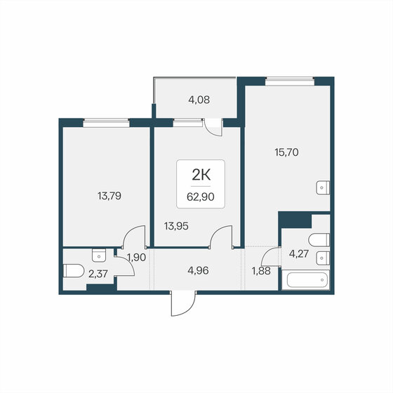 62,9 м², 2-комнатная квартира 8 620 000 ₽ - изображение 26