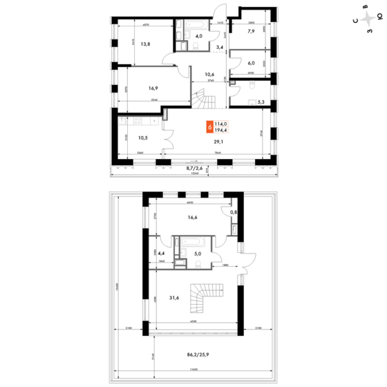 312,5 м², 6-комнатная квартира 100 561 216 ₽ - изображение 38