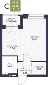 Квартира 30,3 м², студия - изображение 1