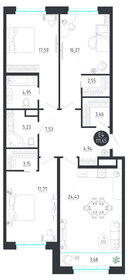 Квартира 111,7 м², 3-комнатная - изображение 1