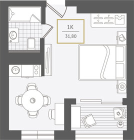 Квартира 31,5 м², 1-комнатные - изображение 1