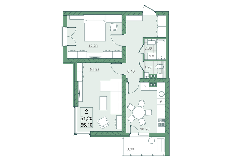 77,8 м², 4-комнатная квартира 8 558 000 ₽ - изображение 30