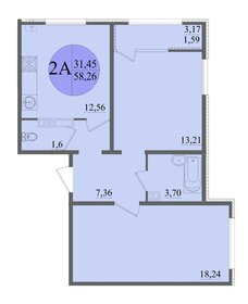 Квартира 58,3 м², 2-комнатная - изображение 2