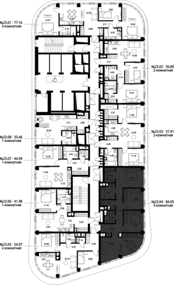 107,7 м², 3-комнатная квартира 67 483 488 ₽ - изображение 28