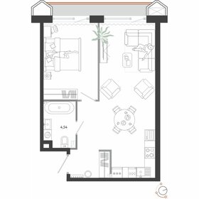 Квартира 53,7 м², 1-комнатная - изображение 1