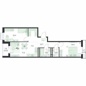 Квартира 68 м², 3-комнатная - изображение 1
