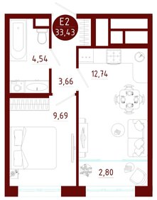 Квартира 33,4 м², 1-комнатная - изображение 1