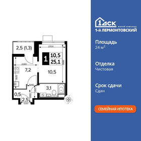 Квартира 24,9 м², студия - изображение 1