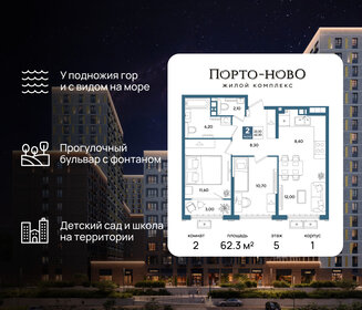 Квартира 62,3 м², 2-комнатная - изображение 1