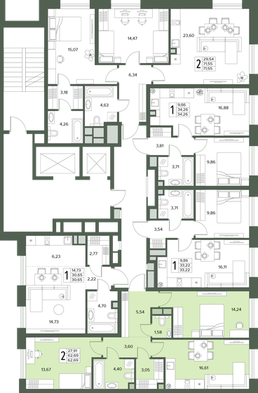 64,8 м², 3-комнатная квартира 8 350 000 ₽ - изображение 121