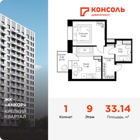 Квартира 33,1 м², 1-комнатная - изображение 1