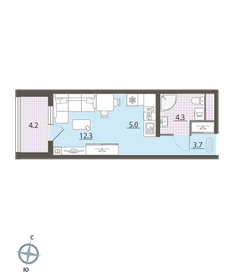 Квартира 27,4 м², студия - изображение 2