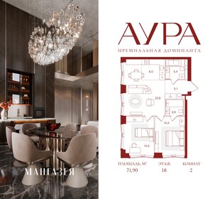 Квартира 71,9 м², 2-комнатная - изображение 1