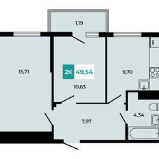 Квартира 49,5 м², 2-комнатная - изображение 3
