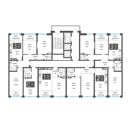 91 м², 3-комнатная квартира 18 000 000 ₽ - изображение 94