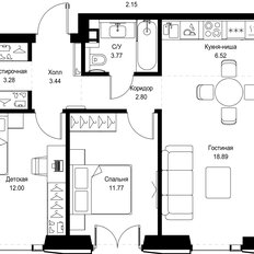 Квартира 62,5 м², 2-комнатная - изображение 3