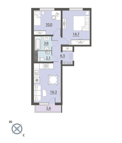 Квартира 54 м², 2-комнатная - изображение 2