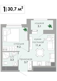 Квартира 30,7 м², 1-комнатная - изображение 1