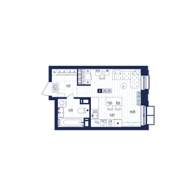 Квартира 28,3 м², студия - изображение 1