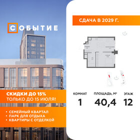 Квартира 40,4 м², 1-комнатная - изображение 1
