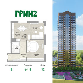 Квартира 64,8 м², 2-комнатная - изображение 1