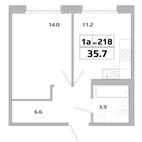 Квартира 35,7 м², 1-комнатная - изображение 1