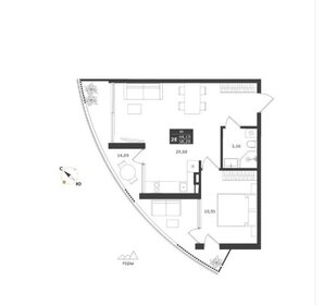 Квартира 58 м², 2-комнатные - изображение 1