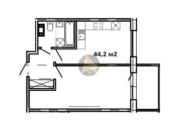 Квартира 44,2 м², 1-комнатные - изображение 1