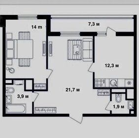Квартира 61,1 м², 2-комнатная - изображение 1