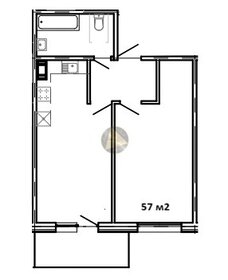 Квартира 57 м², 1-комнатные - изображение 1