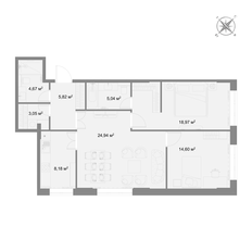 Квартира 84,4 м², 3-комнатная - изображение 4
