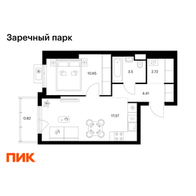 Квартира 39,7 м², 1-комнатная - изображение 1