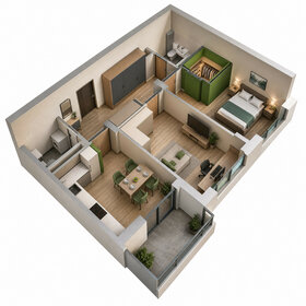 Квартира 60,6 м², 2-комнатная - изображение 1