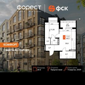 Квартира 46,2 м², 1-комнатная - изображение 1