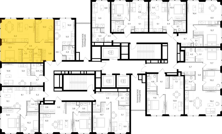 59,4 м², 2-комнатная квартира 33 500 000 ₽ - изображение 66