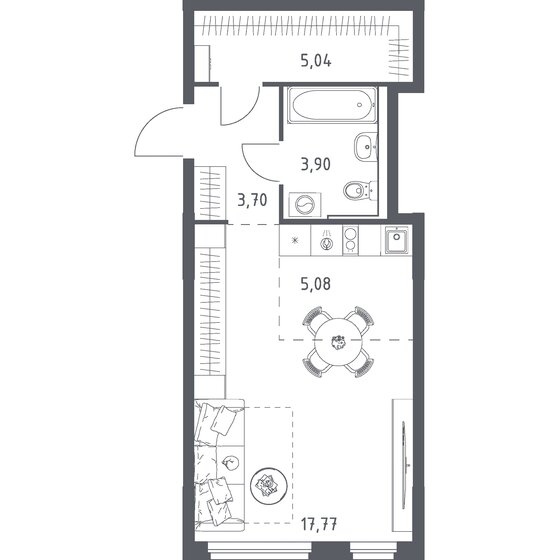 35,5 м², квартира-студия 5 855 850 ₽ - изображение 22