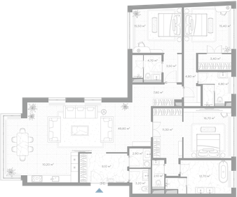 Квартира 179,9 м², 3-комнатная - изображение 2