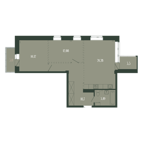 Квартира 76,7 м², 3-комнатная - изображение 1