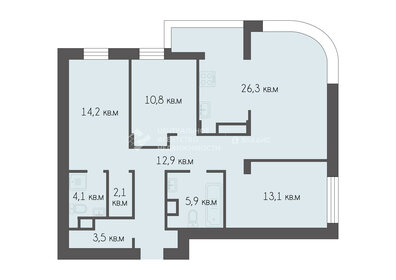 Квартира 93,3 м², 3-комнатная - изображение 3
