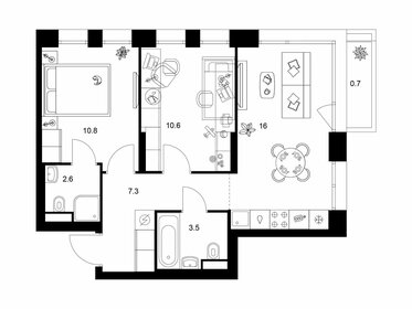 Квартира 51,5 м², 2-комнатная - изображение 1