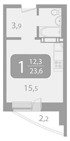Квартира 23,7 м², 1-комнатная - изображение 1