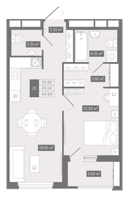Квартира 44,9 м², 1-комнатная - изображение 1