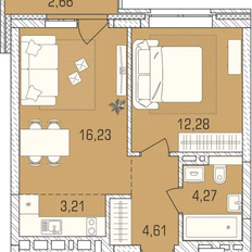Квартира 43,3 м², 1-комнатная - изображение 2