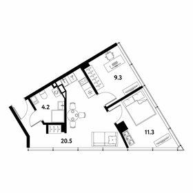 Квартира 45,3 м², 2-комнатные - изображение 1