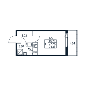 Квартира 22,2 м², студия - изображение 3