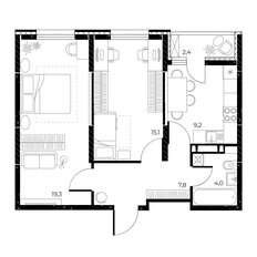 Квартира 56,6 м², 2-комнатная - изображение 2