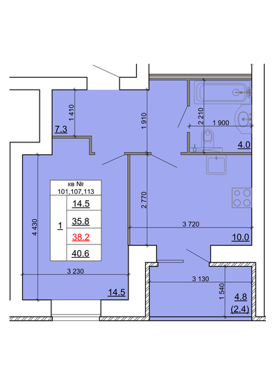 47,6 м², 1-комнатная квартира 5 849 880 ₽ - изображение 6