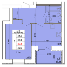 Квартира 38,2 м², 1-комнатная - изображение 4